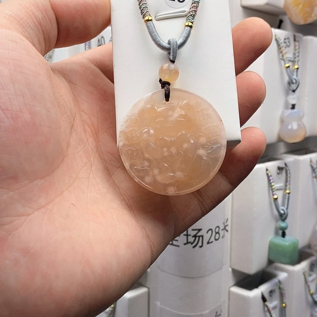 石英质玉吊坠(不含链)未镶嵌小*鲤