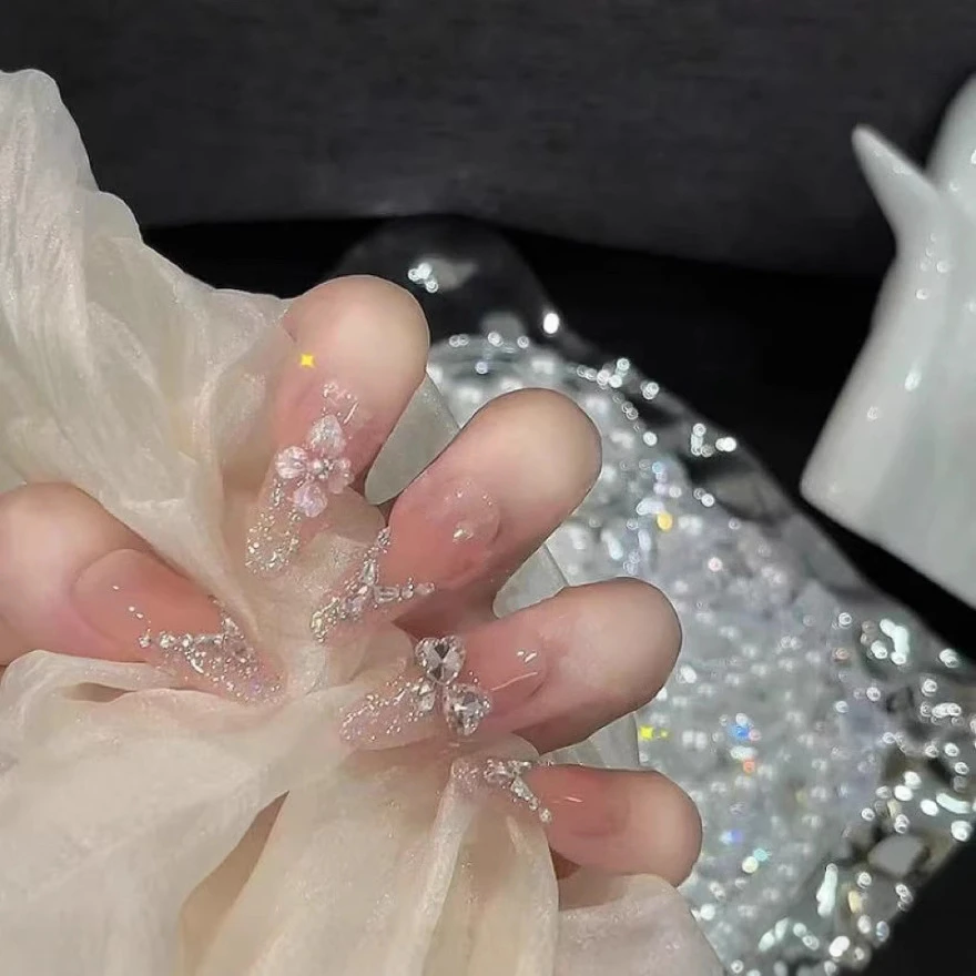 高级感穿戴甲片手工穿戴甲夏季新款爆闪手作高级显白可拆卸十片装