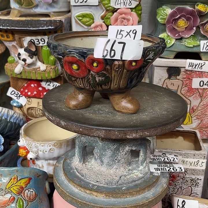 粗陶材质多肉花盆