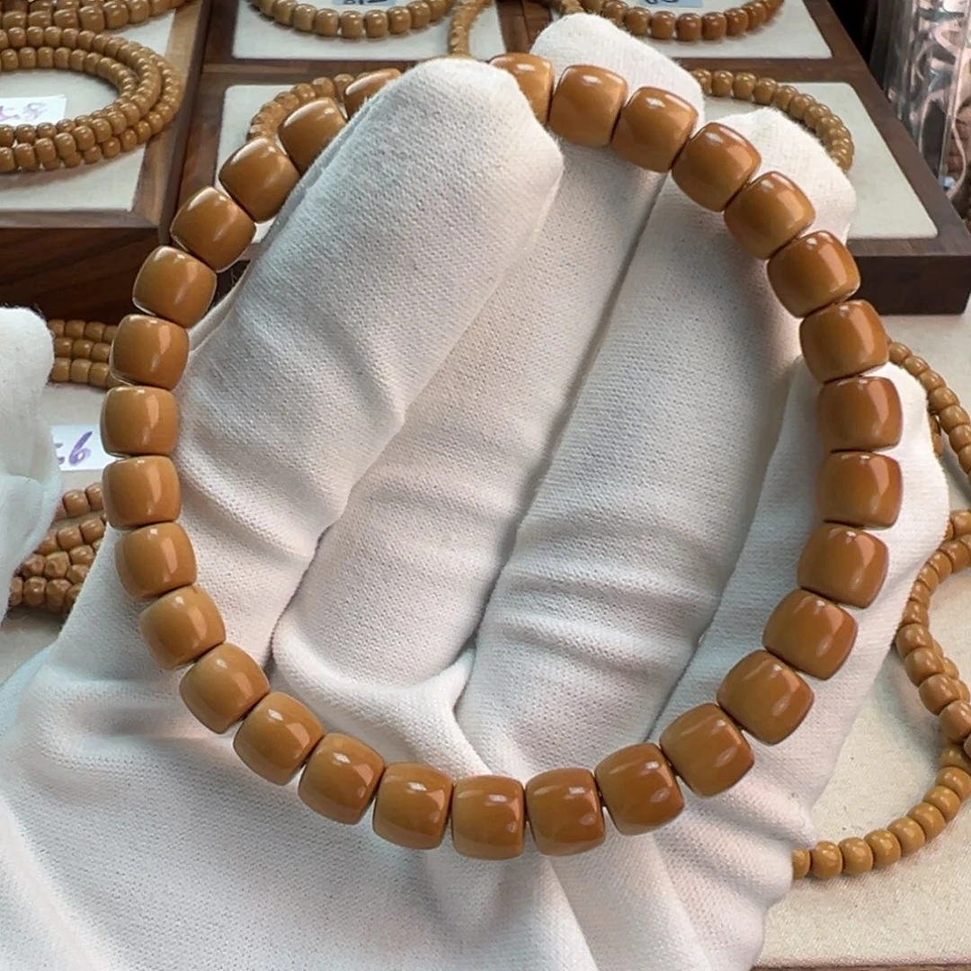 手串橄榄核7.5mm核尖老型单圈无白