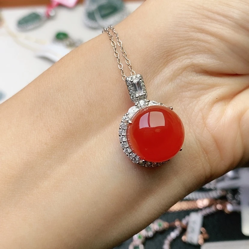 【闪购商品】玛瑙/玉髓颈饰银S925镶嵌天然玛瑙项链