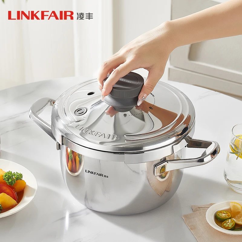 凌丰银河5L高压锅家用5升304不锈钢压力锅加厚防爆燃气电磁炉通用