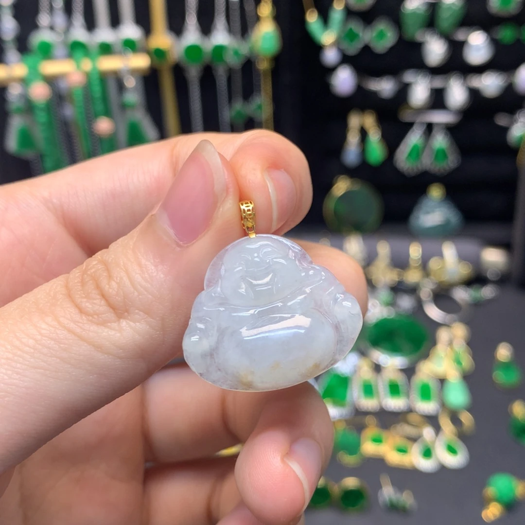 翡翠未镶嵌颈饰有纹裂