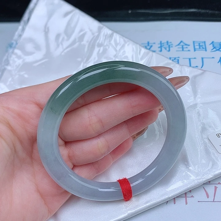 未镶嵌手镯翡翠半山水圆条 58