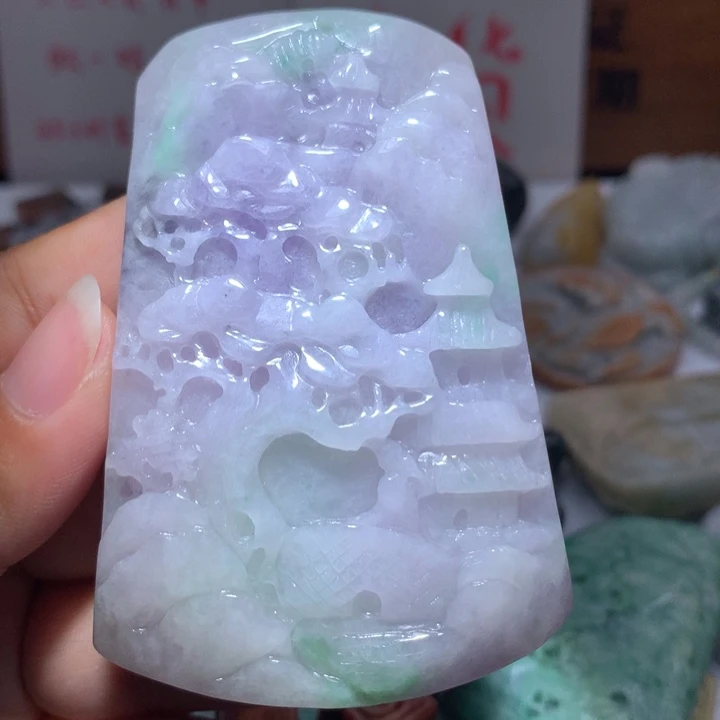 翡翠未镶嵌颈饰保真天然A货翡翠
