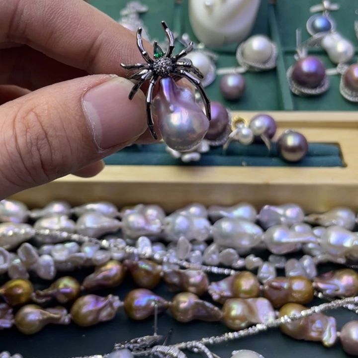 淡水珍珠戒指合金柒*