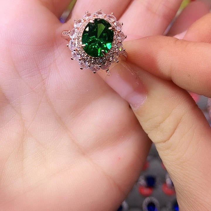 透辉石戒指银S925镶嵌