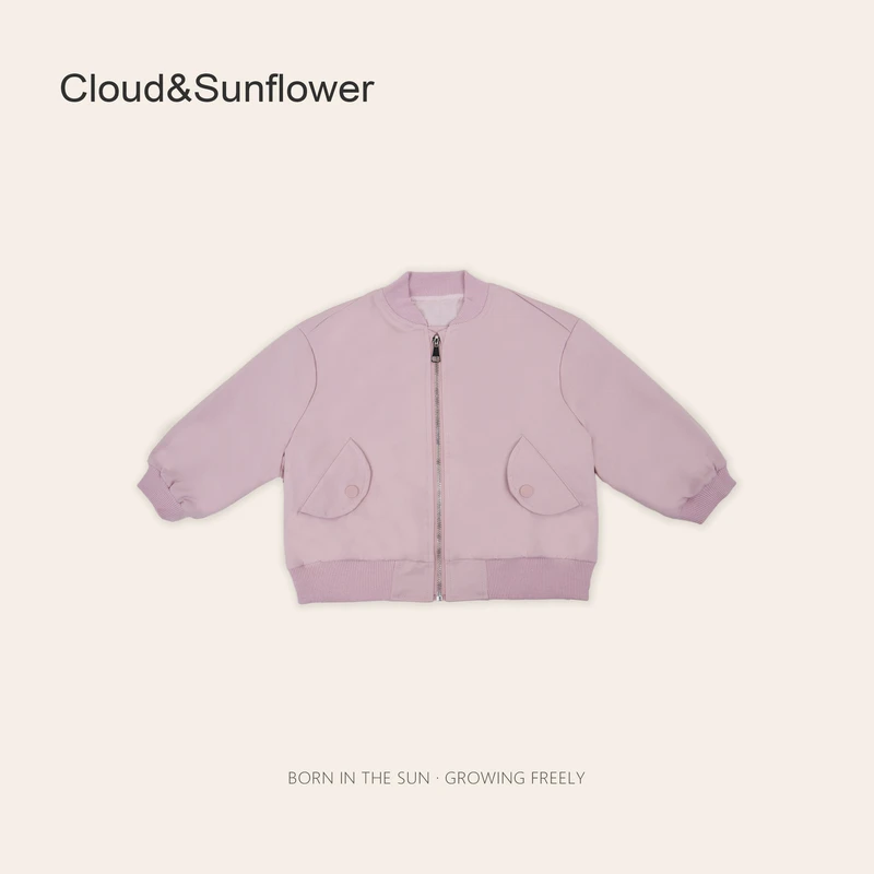 【云朵小葵】女童秋款洋气半圆口袋一粒扣棒球服外套1112832