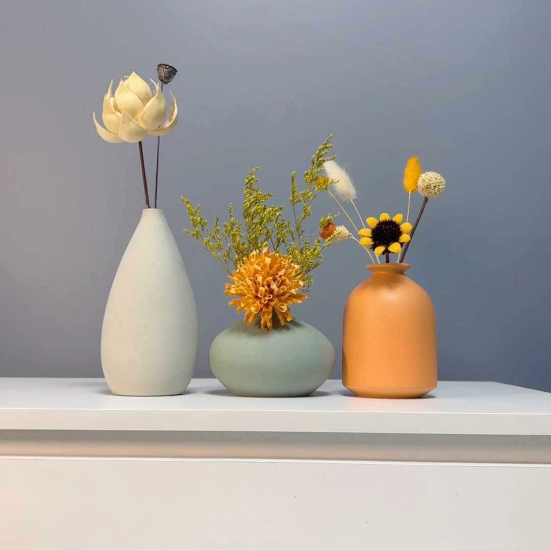 陶瓷花瓶景德镇手作陶瓷花瓶摆件无孔