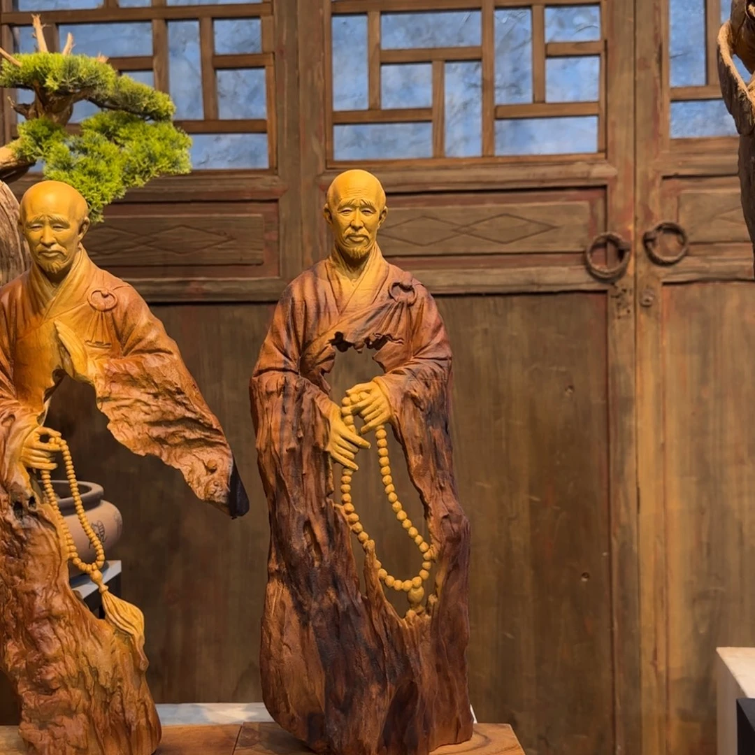 方***圆香樟木弘一法师桌面