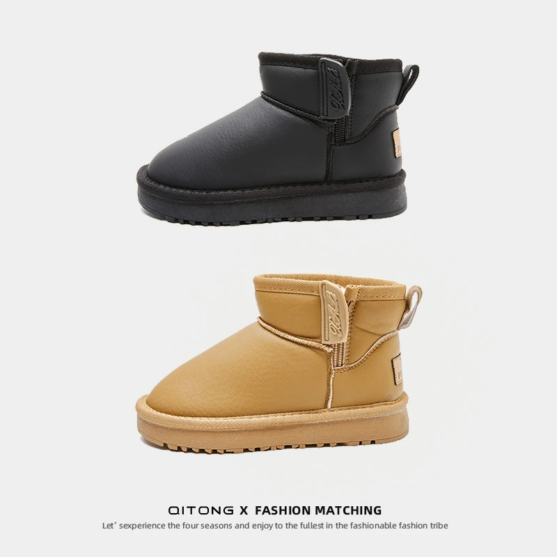 儿童雪地靴女童2025冬季新款男童加厚保暖一脚蹬防滑棉鞋宝宝短靴