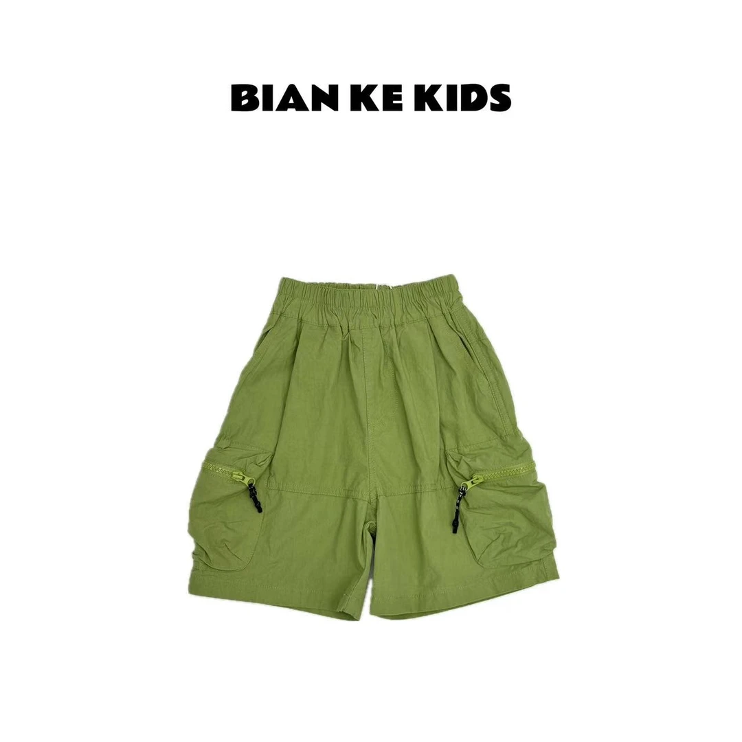 新款夏季儿童品牌棉布拉链潮酷男童工装休闲裤B2575