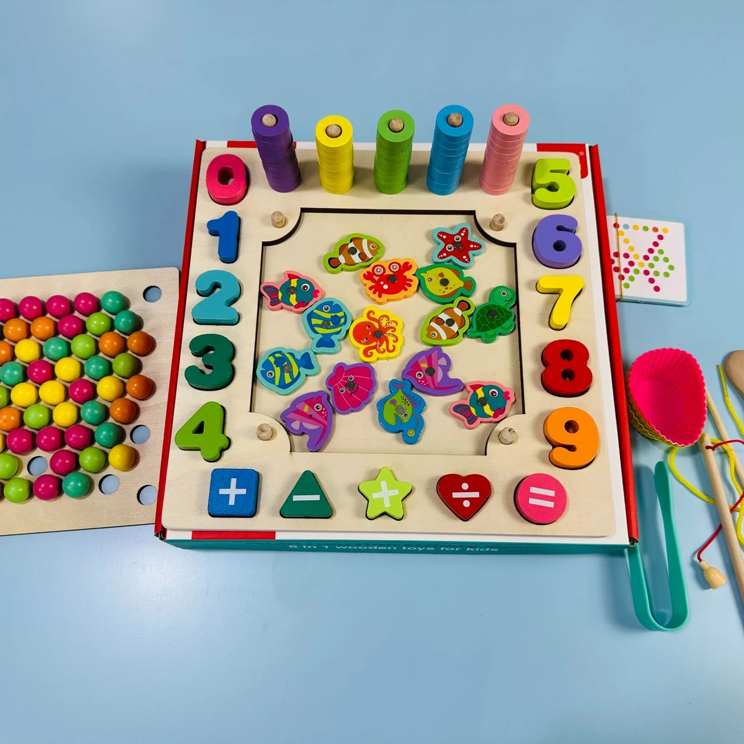 多功能夹珠颜色分类钓鱼数字认知启蒙玩具