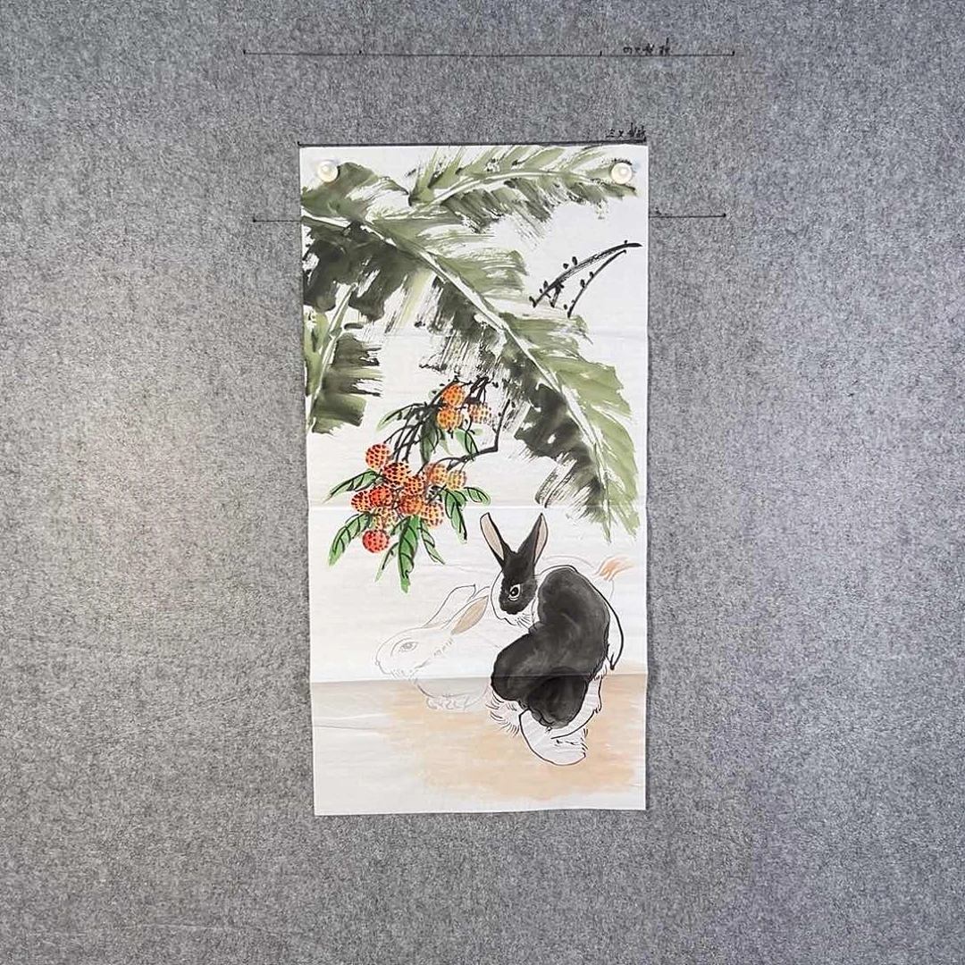国画585 花鸟在树丛的顶端鸣叫叫声