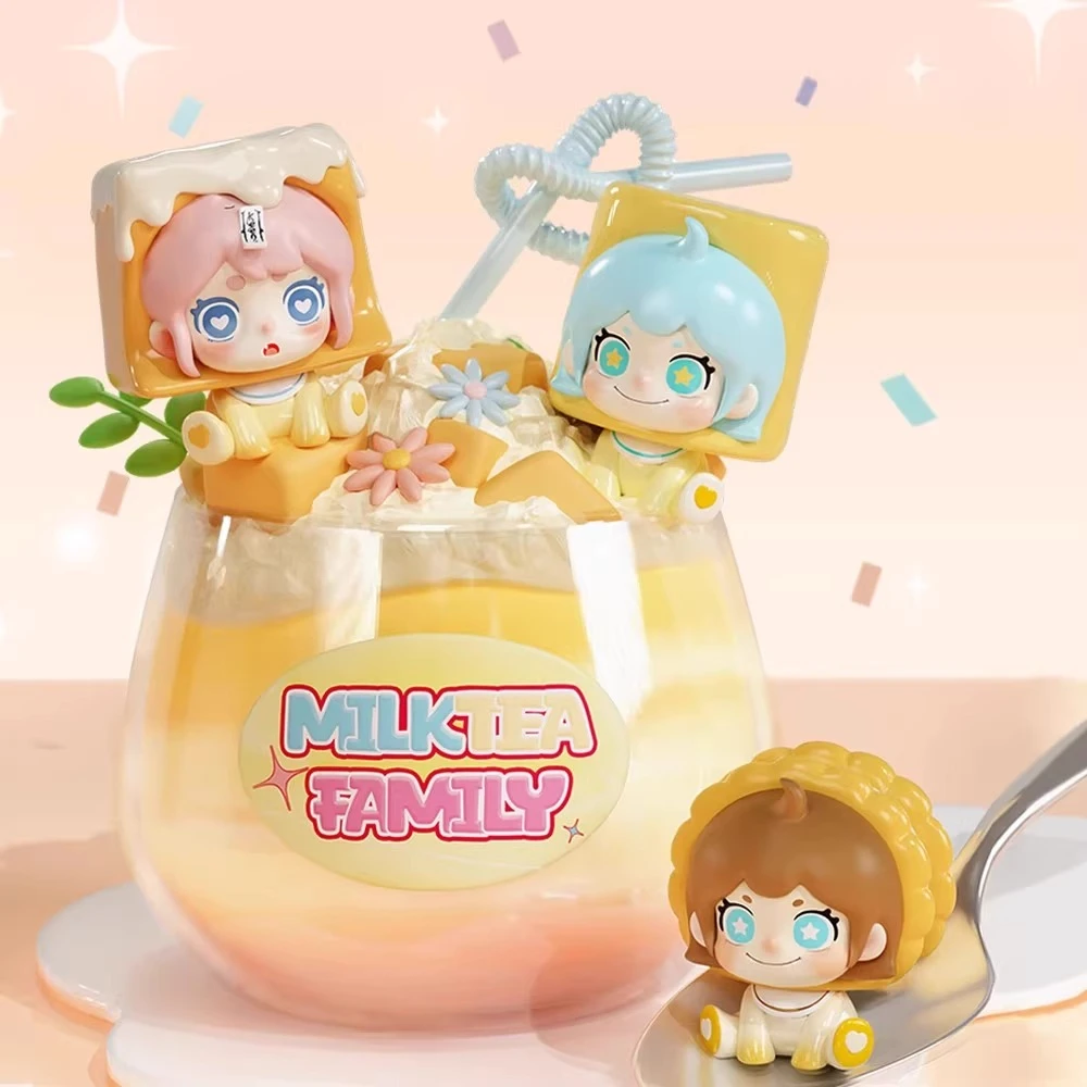 贝贝【拆盒】Keeno萌粒OUO奶茶家族 系列潮玩盲盒代拆