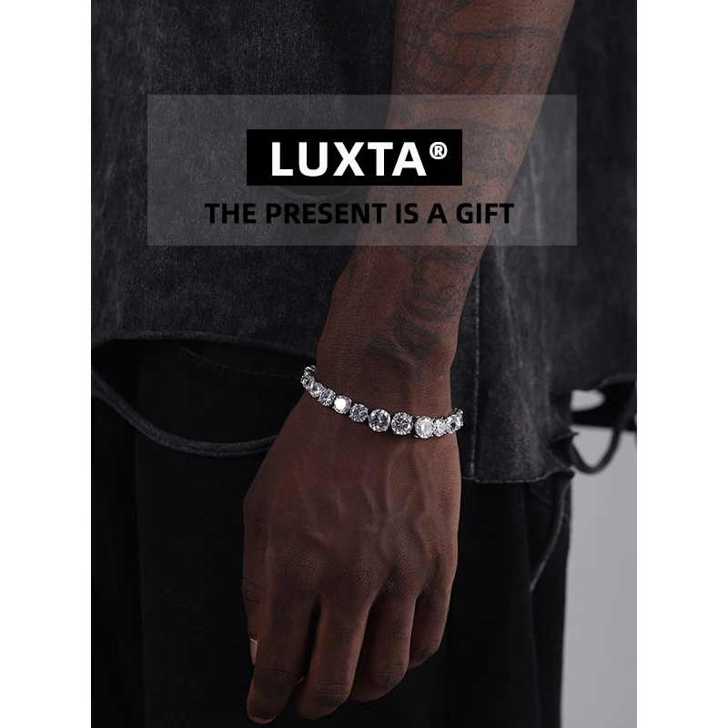 LUXTA 铜合金手链 嘻哈男高级感钛钢不掉色高品质美式街头百搭