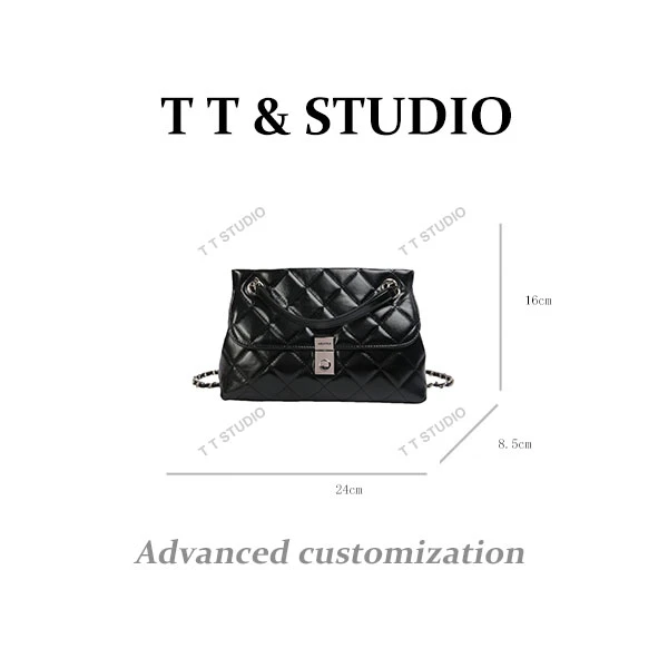 【TT Studio】SKL-7501-黑色RAIN.CUN时尚简约腋下斜跨轻奢女包