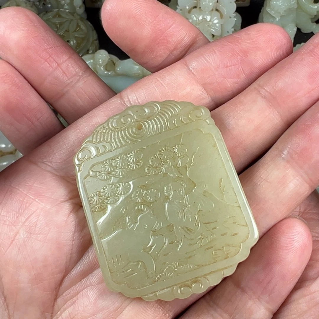 和田玉未镶嵌吊坠(不含链)
