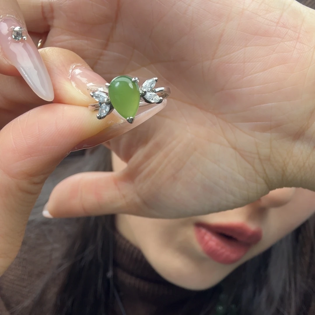 和田玉（碧玉）银S925镶嵌手镯