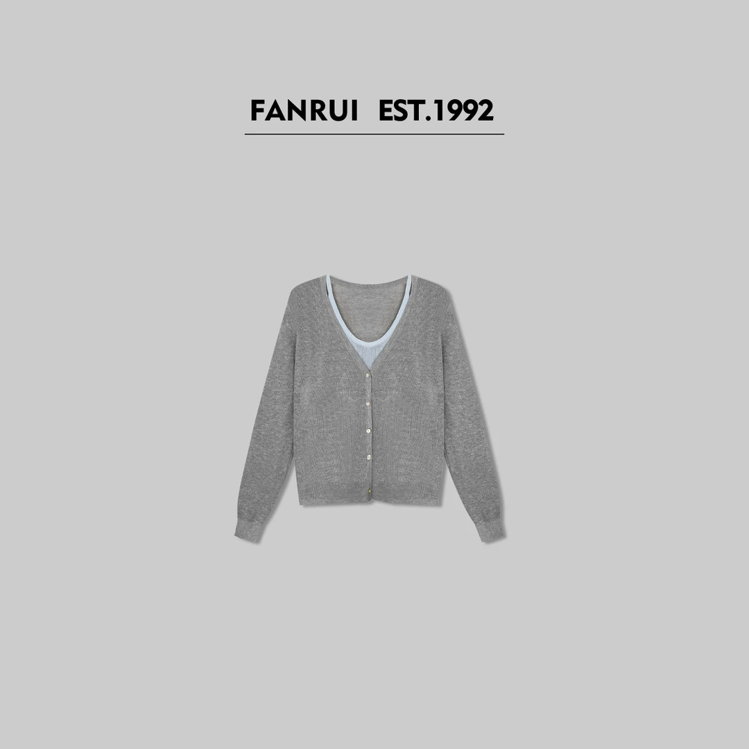 FANRUI/泛芮「南枝忆梦」软糯舒适设计感假两件针织上衣LP15241