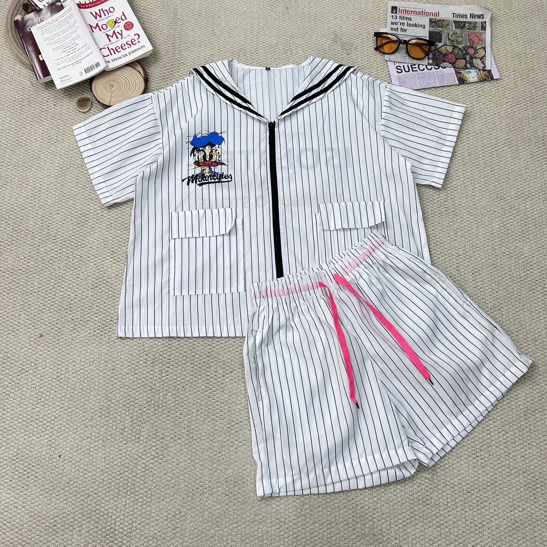 2025夏季新款时尚百搭卡通印花套装2484