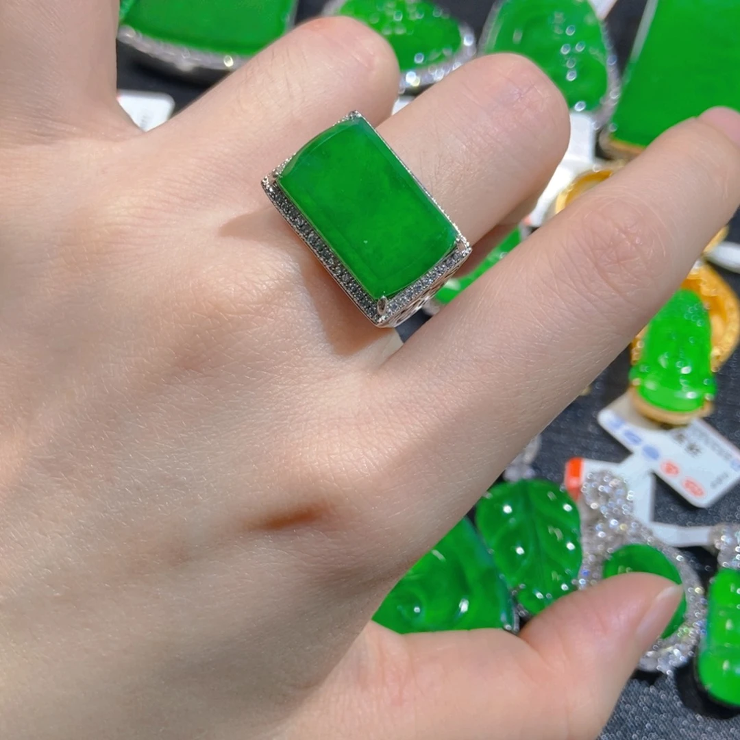 翡翠银S925镶嵌吊坠(不含链)