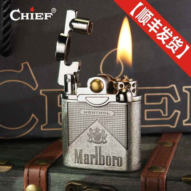 CHIEF/首领【顺丰发货】万宝路骆驼纯铜煤油打火机老式银色男生礼物