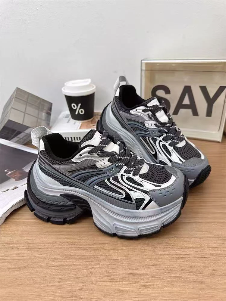 欧洲站老爹鞋厚底增高休闲鞋超轻底