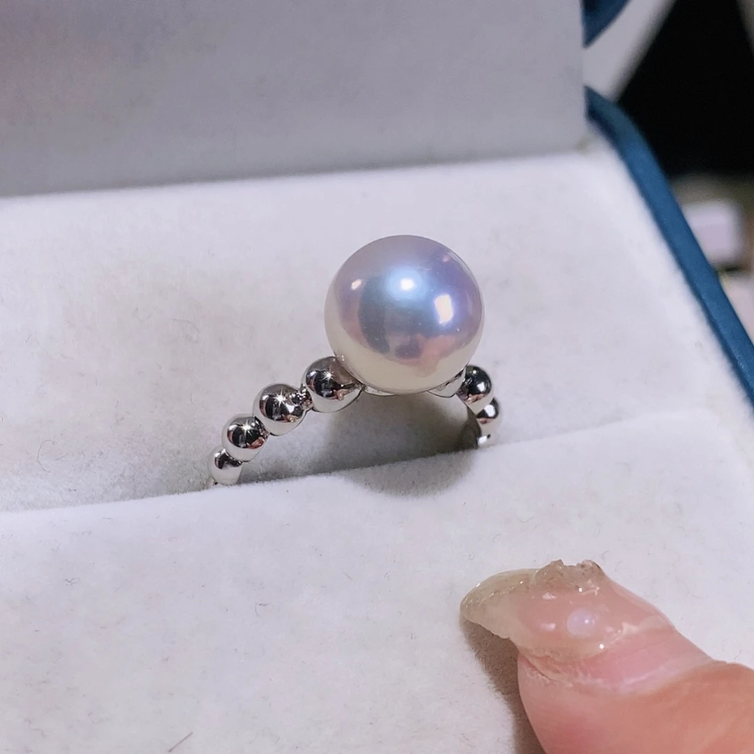淡水珍珠戒指银S925镶嵌