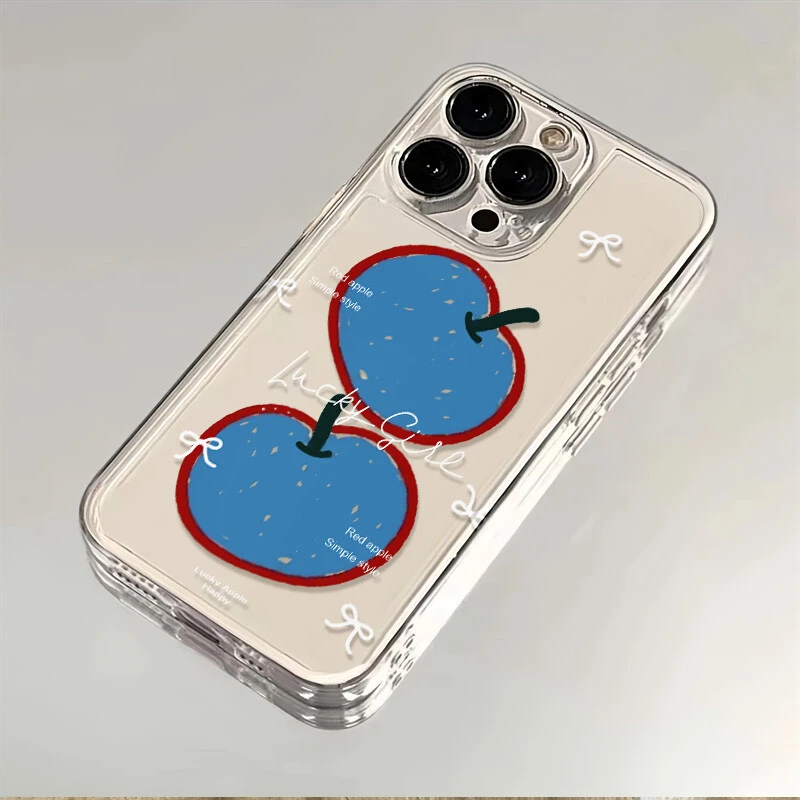 两个蓝苹果适用iphone16苹果15手机壳小米OPPO华为VIVO荣耀一加