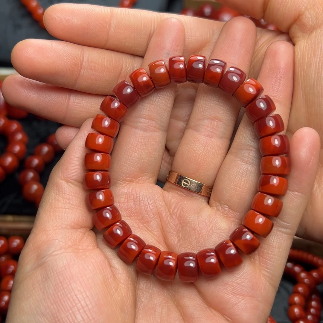 岷***！南红玛瑙未镶嵌手串