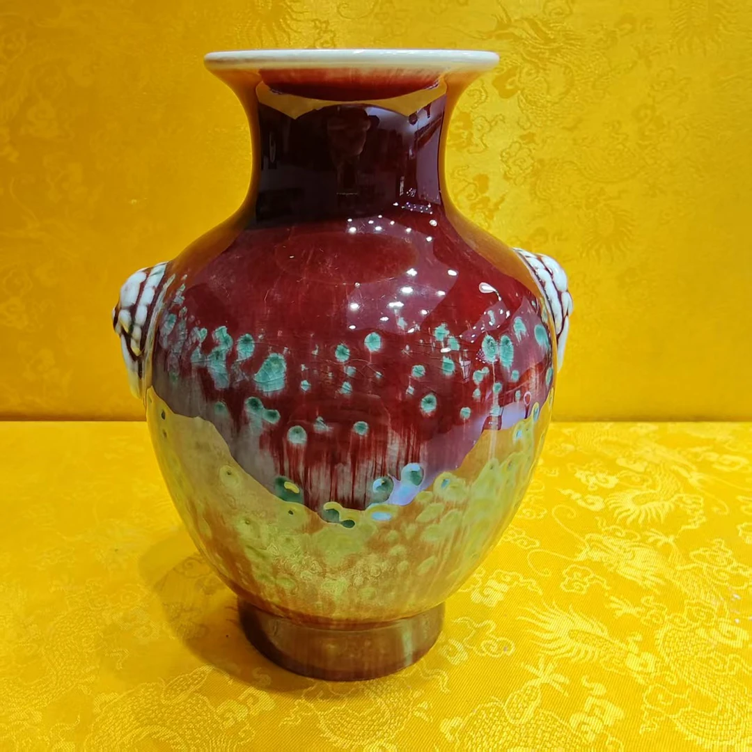 陶瓷窑变开片大肚瓶