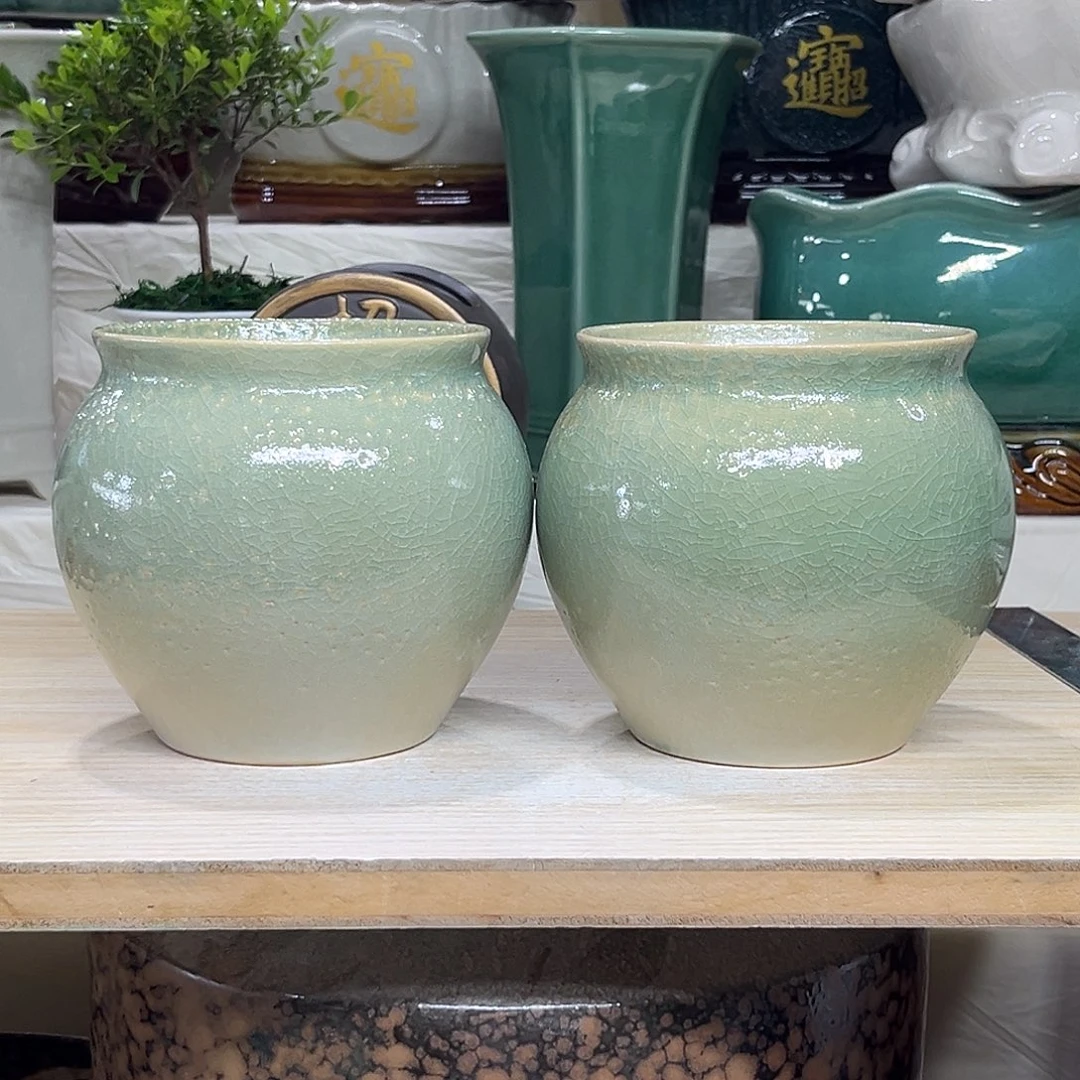 陶瓷绿植多肉微瑕花盆口径10.5*12打孔