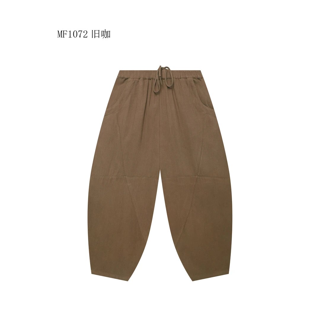 【麻訪家】MF1072旧咖文艺复古宽松显瘦百搭休闲哈伦裤