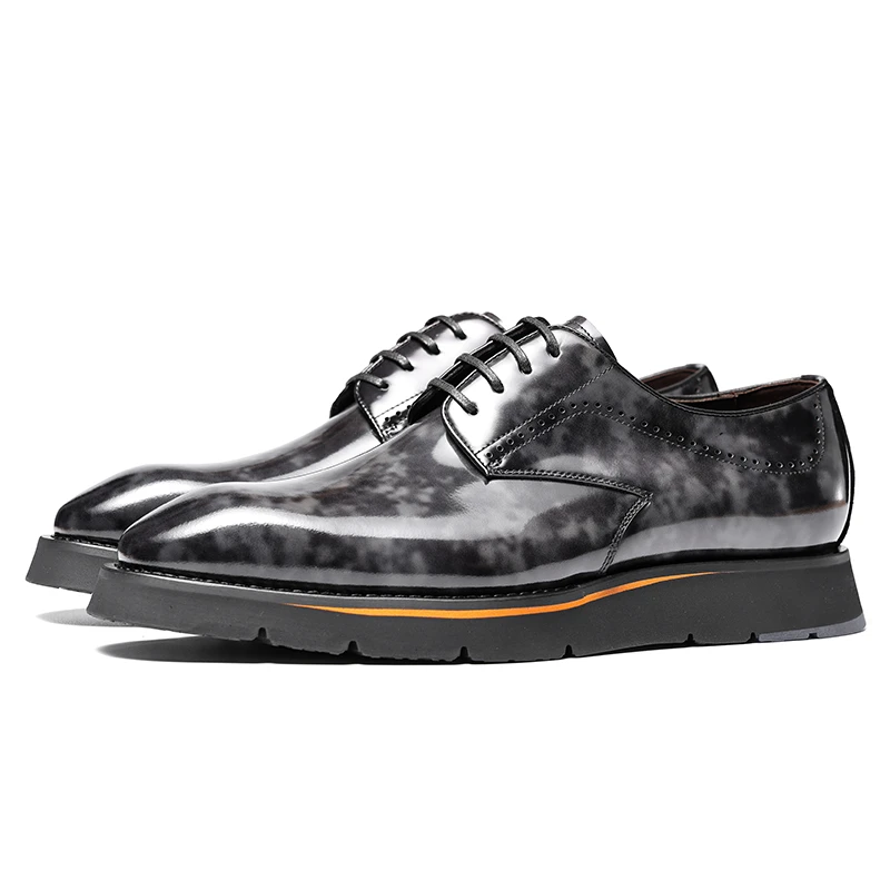 高端暗阶博物馆牛皮意大利XL底高端商务通勤英伦皮鞋男士时尚真皮