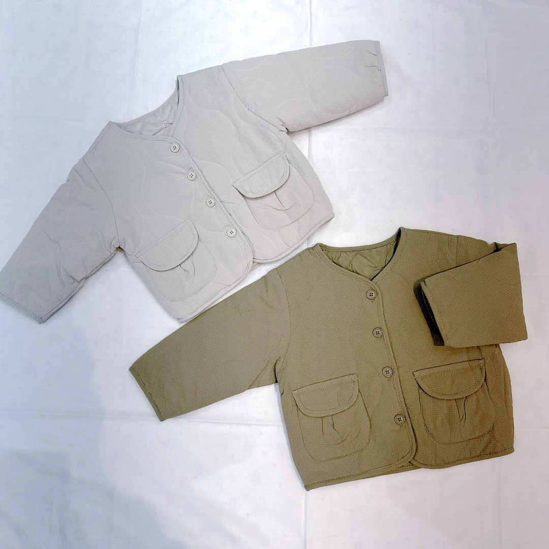 卡通动漫圆领中长款常规棉服秋款纯色宝宝春季上衣童装