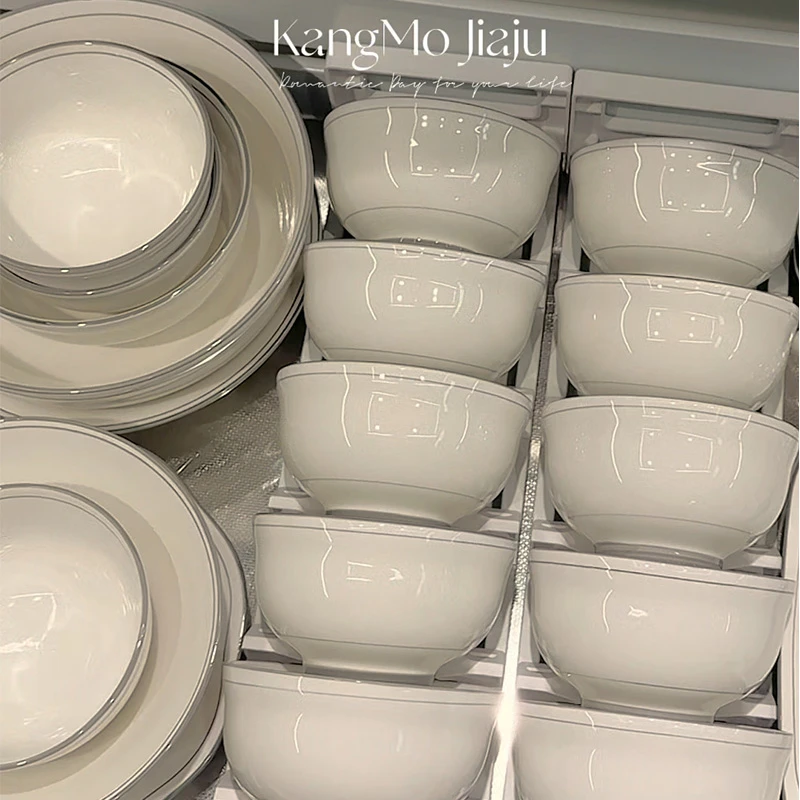 景德镇新款陶瓷碗盘餐具送人一套家庭用高端乔迁之喜餐具套装流韵