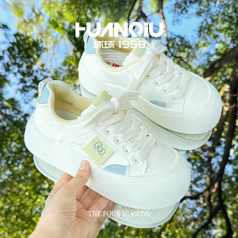 环球小白鞋女款秋季新款厚底大头鞋女百搭学生休闲鞋潮流小众女鞋
