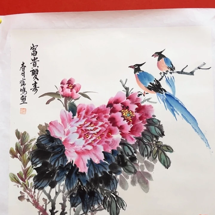 国画花鸟的翅膀和翅膀都是白色的70.70