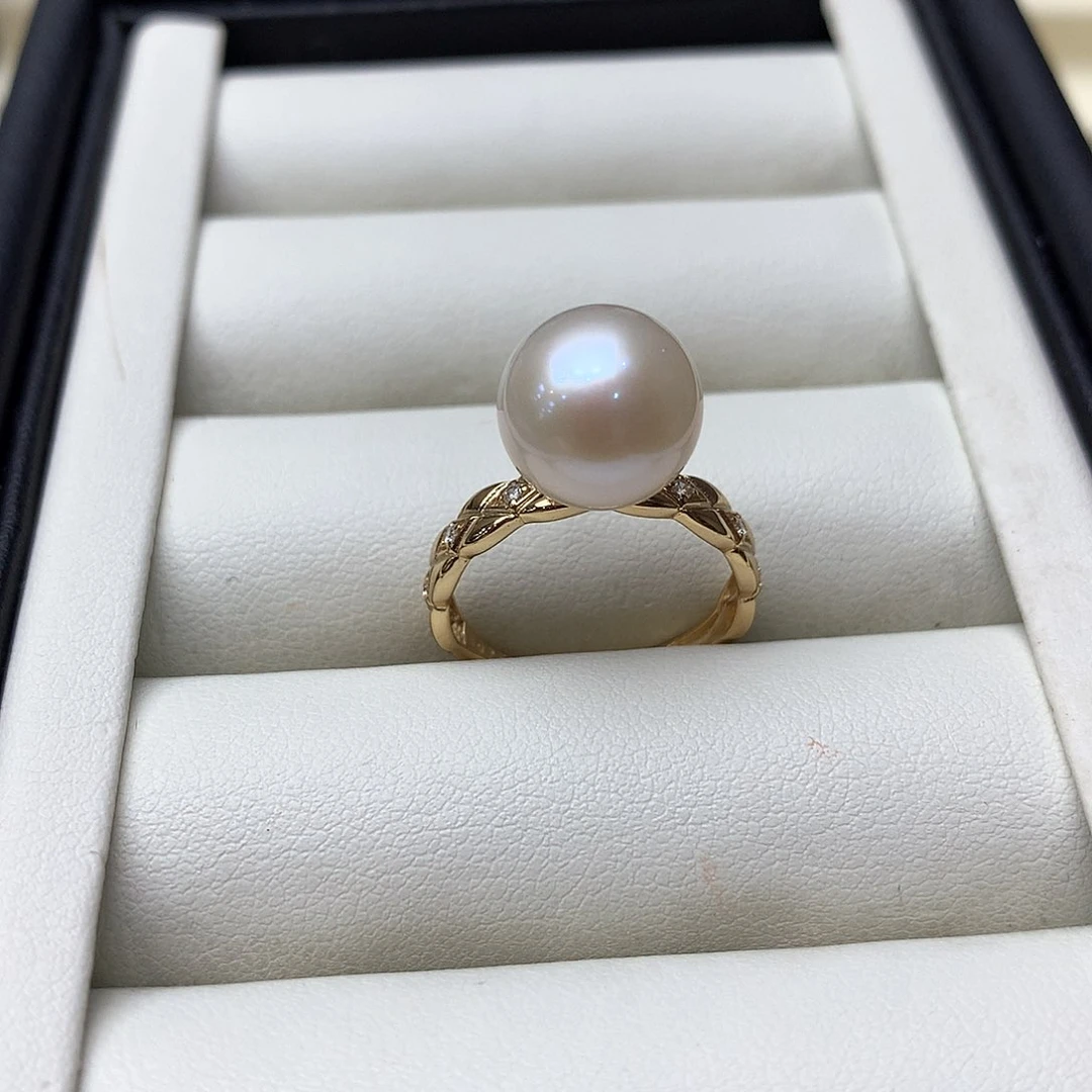 戒指银S925镶嵌淡水珍珠
