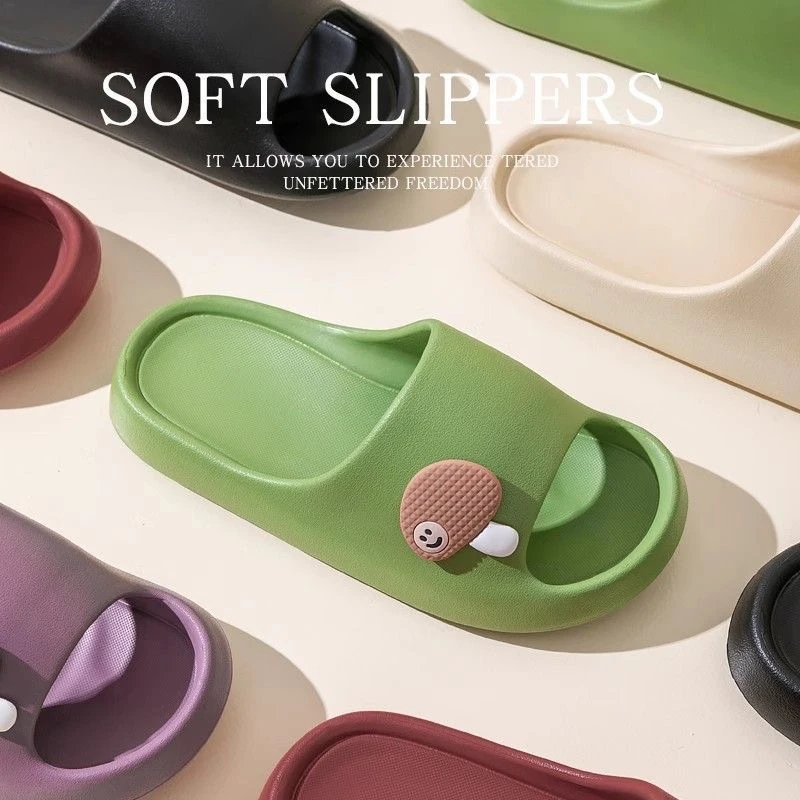 新款蘑菇拖鞋女2025外穿凉拖鞋家居室内浴室防滑厚底踩屎感网红