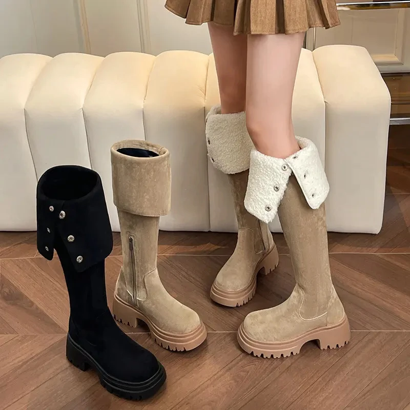 【两种筒围】过膝靴长筒靴子女2025爆款粗腿显瘦长靴弹力高筒靴骑士