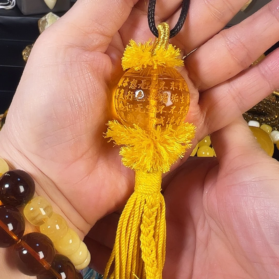 蜜蜡未镶嵌颈饰琥珀蜜蜡雕刻31mm单珠设计款