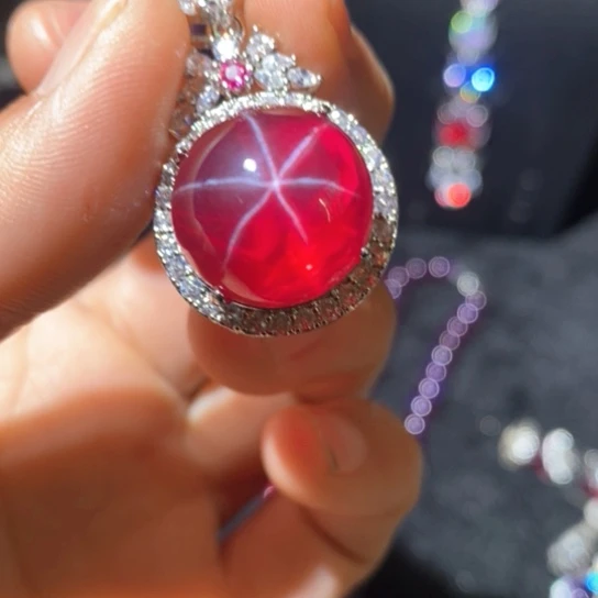 红宝石戒指银S925镶嵌