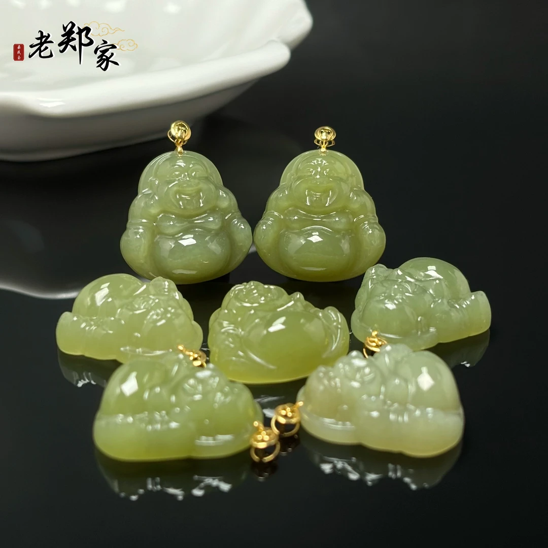 【老郑家】18k金和田玉佛公吊坠 3568 多样性发一件 约24*24*9mm