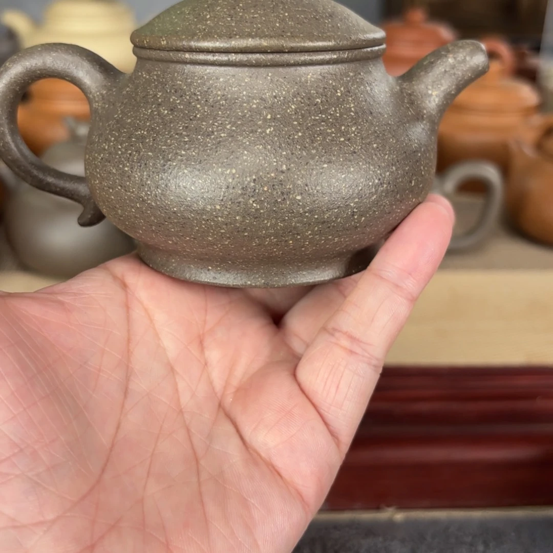 紫砂茶壶蟹壳青潘壶200