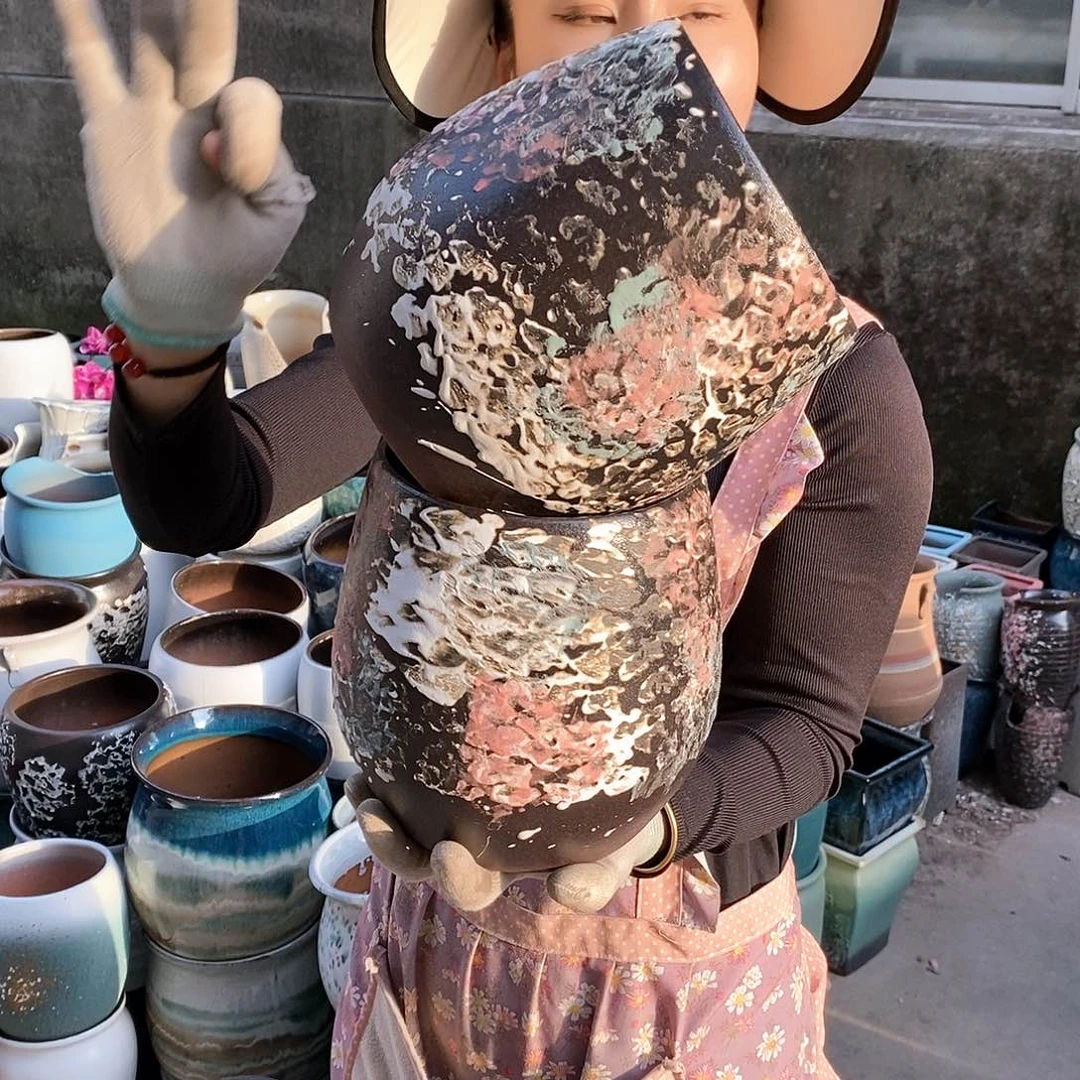 紫砂花盆正品口16高21