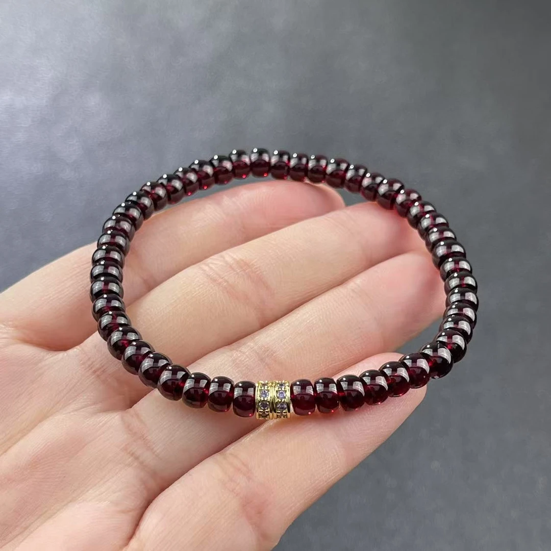 【举石珠宝】T0107-1007-13石榴石手串（一件/多样性发/约5*3mm）F