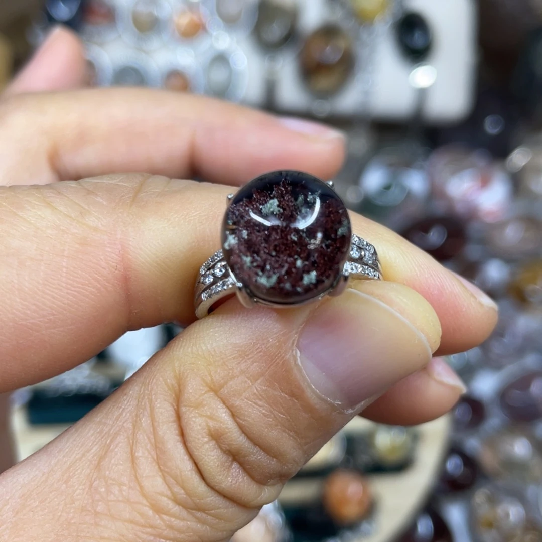 【闪购商品】银S925镶嵌珠宝半成品水晶戒指