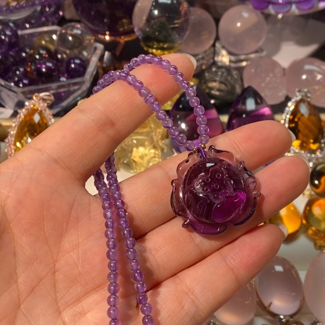 水晶未镶嵌颈饰天然水晶吊坠